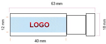 Clé USB publicitaire Made to USB zone d'impression du logo