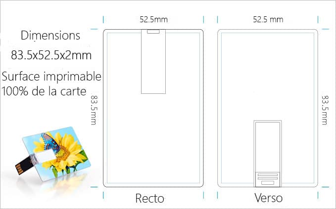 Schéma carte de visite USB personnalisée Made-to-usb 