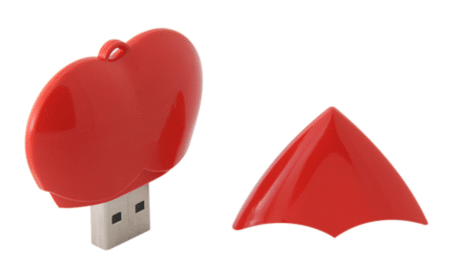 clé usb personnalisée cœur